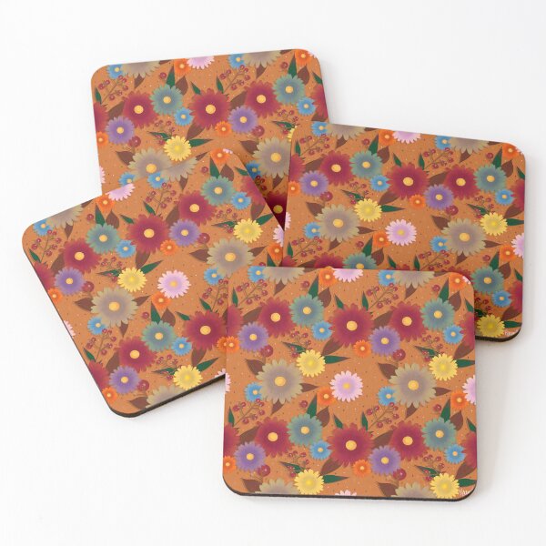 Item preview, Fall floral pattern - orange background designed and sold by madamemorgane.