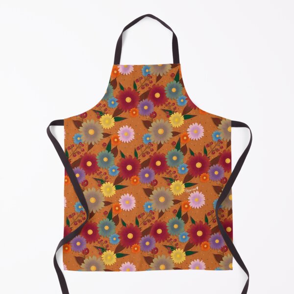 Item preview, Fall floral pattern - orange background designed and sold by madamemorgane.