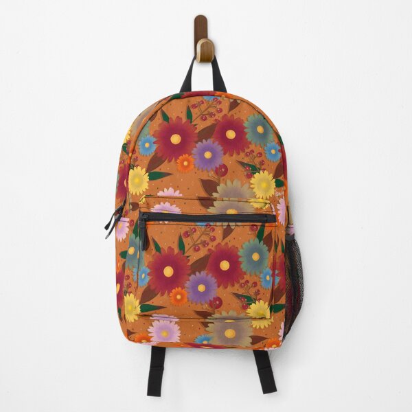 Item preview, Fall floral pattern - orange background designed and sold by madamemorgane.