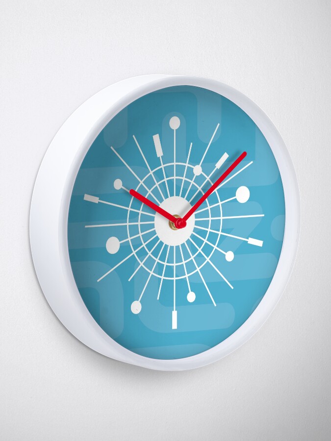 Alternate view of Mid Century Modern Cool Yule MOD Christmas - Atomic Snowflake Sunburst Clock