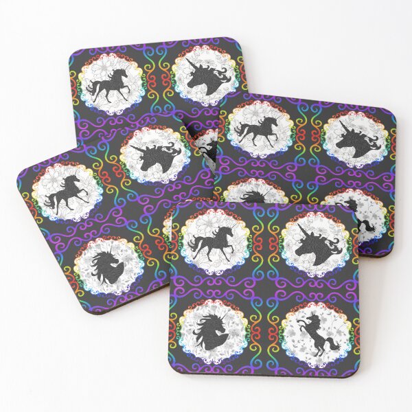 Item preview, Copy of Rainbow filigree unicorns pattern  designed and sold by KCAbdelnour.