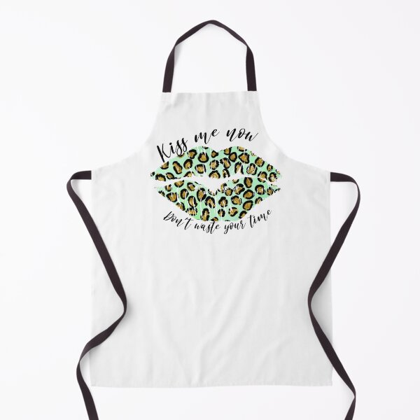 Item preview, Kiss me now Don`t waste your time leopard print lips designed and sold by Marcia Motivos.