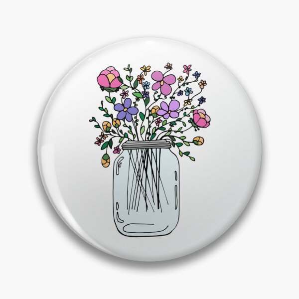 Item preview, Mason Jar with Flowers Fitted   designed and sold by DigitalArts365.
