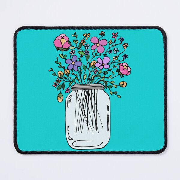 Item preview, Mason Jar with Flowers Fitted   designed and sold by DigitalArts365.