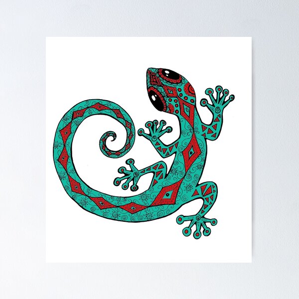 Turquoise Gecko Poster
