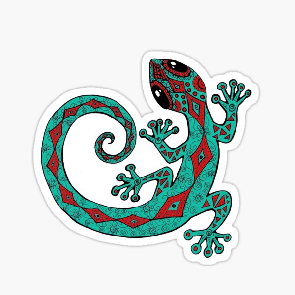 Turquoise Gecko Sticker