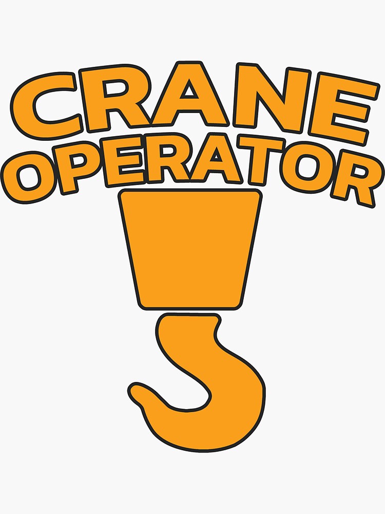 Operators Brothers of the Hook - Big Red Crane Hook & Ball - Crane Operator  Sticker