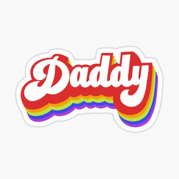 Rainbow Daddy Script Sticker