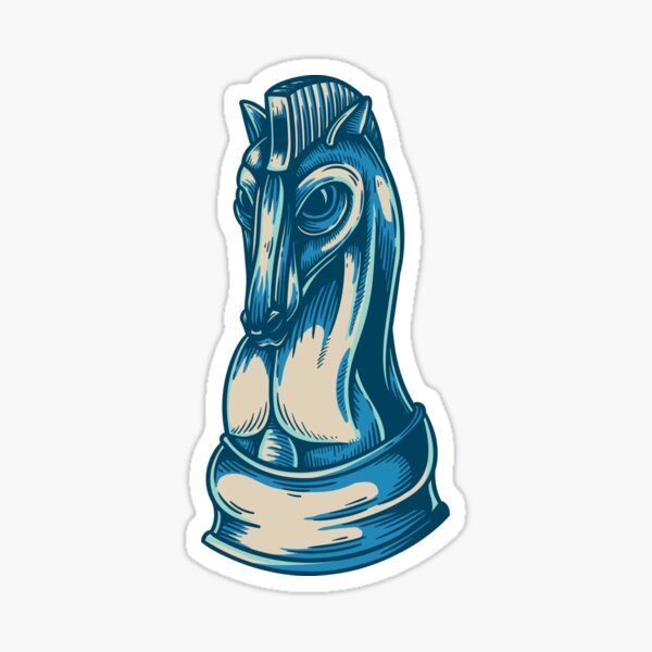 Knight Chess Piece Decal #1 2x3.5 Choose Color 