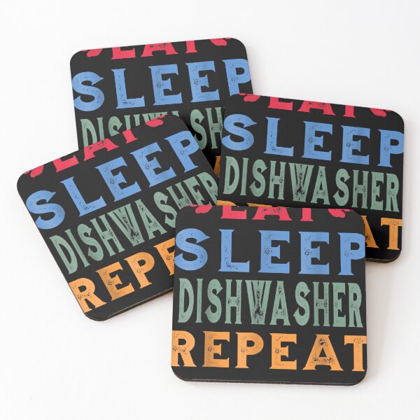 Item preview, Dishwasher Job Hobby Lover Eat Sleep Repeat Funny T-Shirt designed and sold by CONSTANMITCHE.