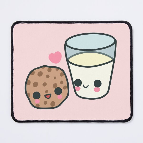 Item preview, Kawaii Glass of Milk and Choc Chip Cookie designed and sold by FreyaDraws.