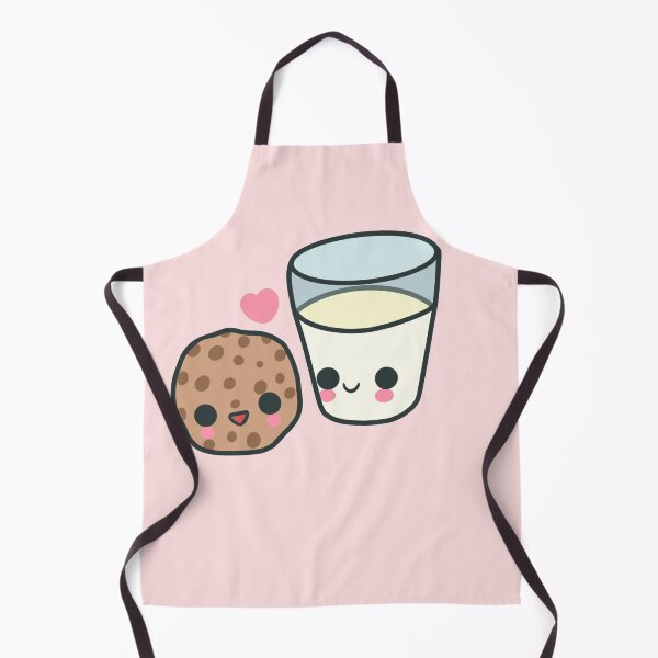 Item preview, Kawaii Glass of Milk and Choc Chip Cookie designed and sold by FreyaDraws.