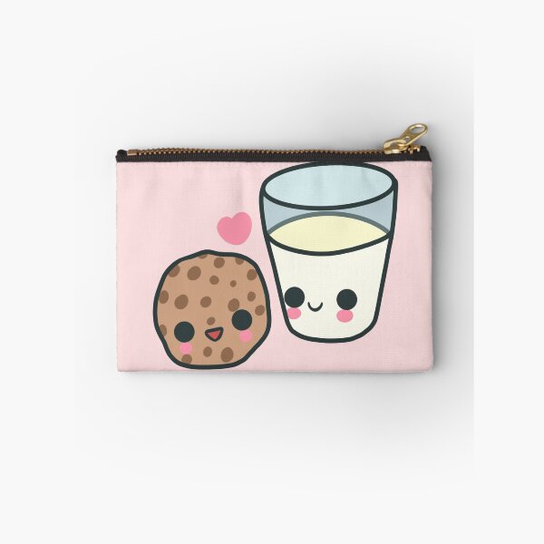 Item preview, Kawaii Glass of Milk and Choc Chip Cookie designed and sold by FreyaDraws.