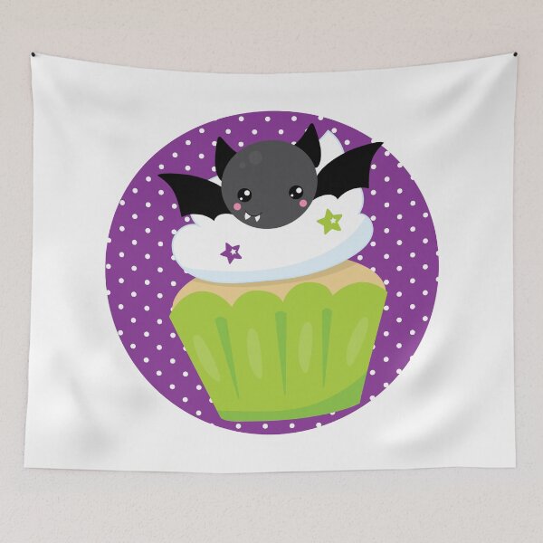 Item preview, Halloween Bat Cupcake - Kawaii, Cute designed and sold by PirateAvocado.