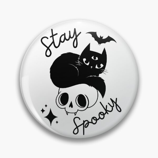 Item preview, Stay Spooky | Spooky Halloween three-eyed cat designed and sold by BlkBearyDesigns.