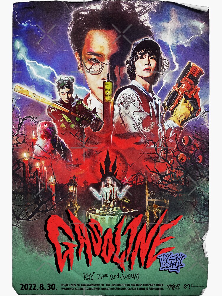 "KEY GASOLINE 80s POSTER" Sticker for Sale by xenocene Redbubble