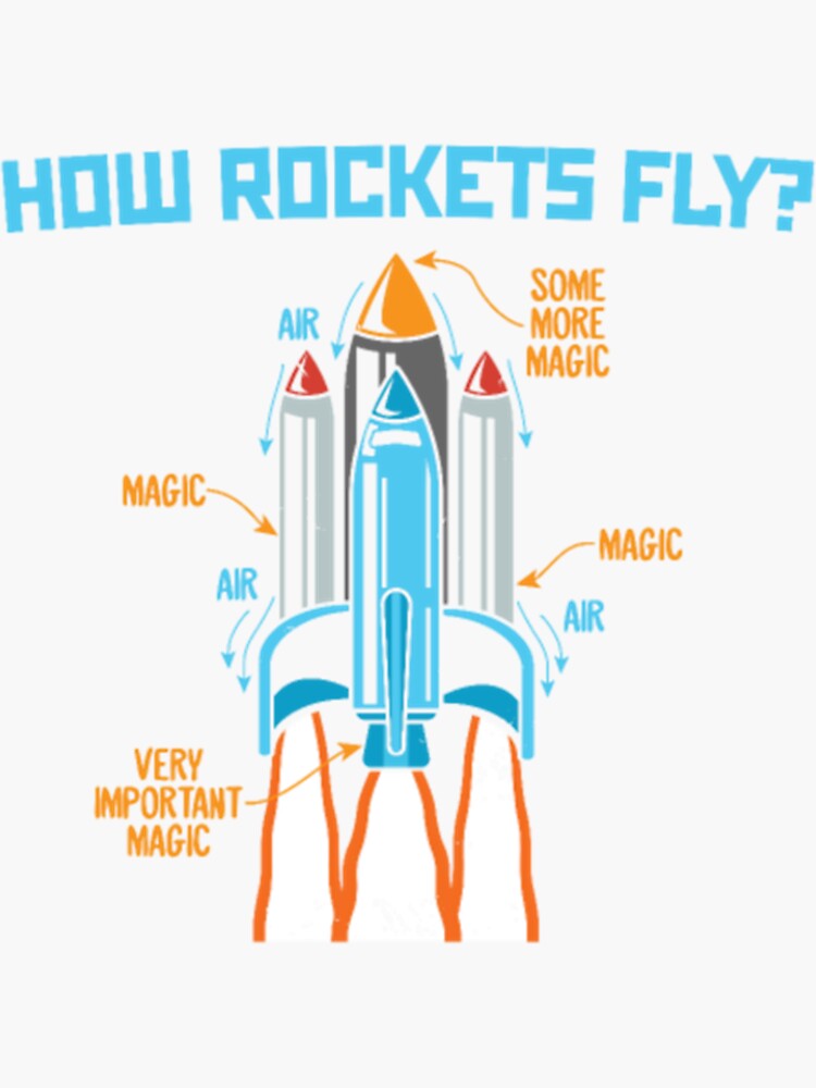 "How Rockets Fly Magic Air Aerospace Engineering" Sticker for Sale by