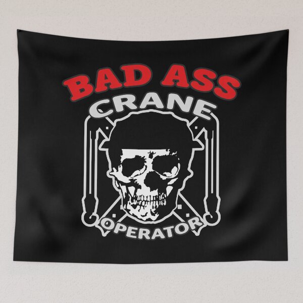 Item preview, Bad A Crane Operator Skull (Front/Back-BL) designed and sold by OESwag.