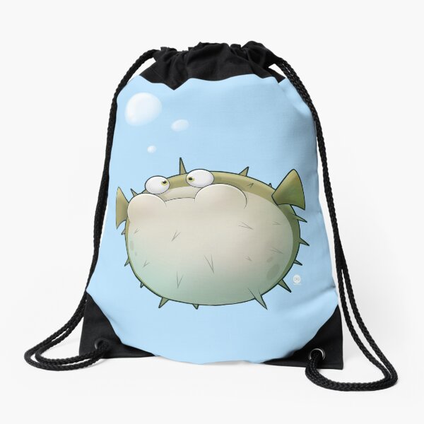Puffer Fish Drawstring Bag