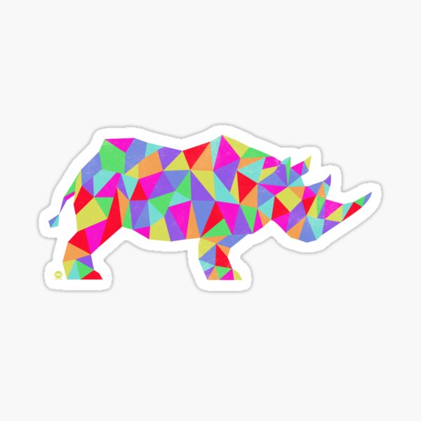 Stain Glass Rhino Colour Sticker