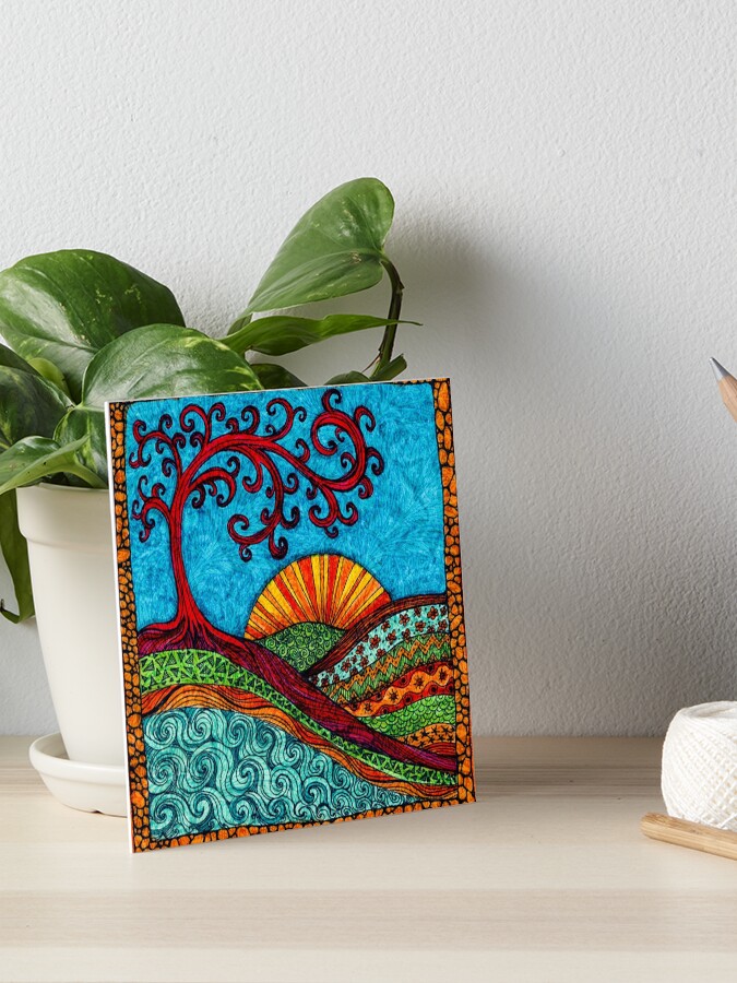 Thumbnail 1 of 2, Art Board Print, Swirly Tree of Life designed and sold by heartsake.