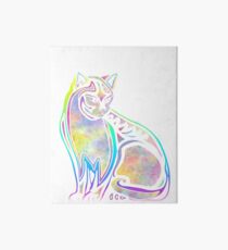 Colorful watercolor cat Art Board