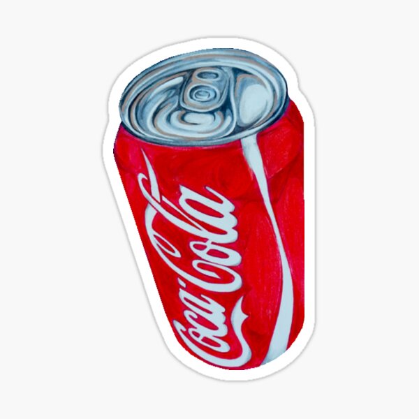 Bright Red Coca-Cola Can Sticker