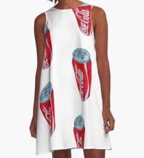 Bright Red Coca-Cola Can A-Line Dress