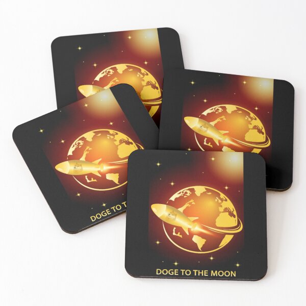 Item preview, Dogecoin to the moon with rocket designed and sold by VegatoNunez.
