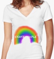 Camiseta entallada de cuello en V I Hate People ™