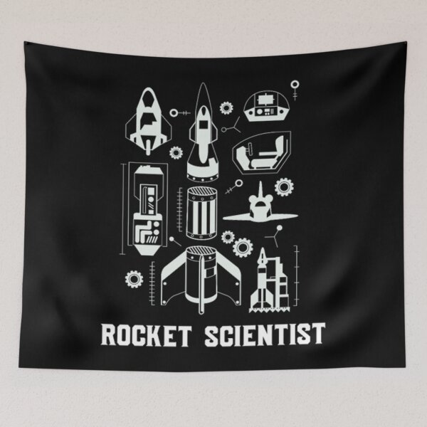 Item preview, Rocket blue print with rocket scientist designed and sold by VegatoNunez.