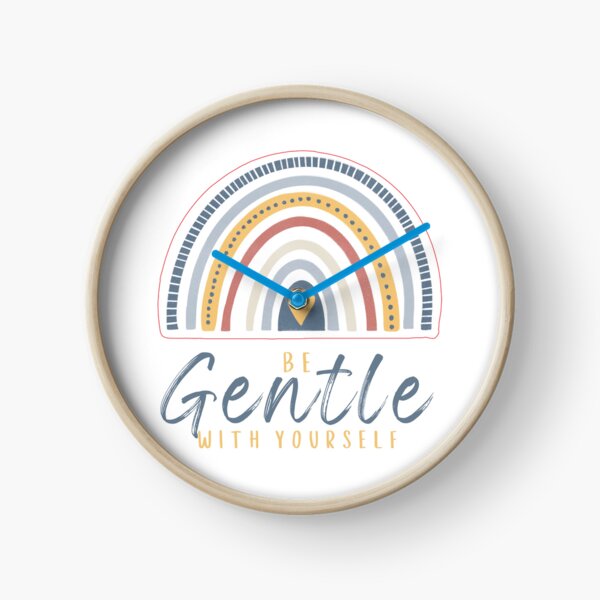 Be Gentle With Yourself Rainbow Clock