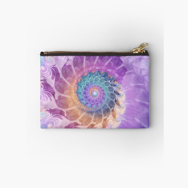 Item preview, Painted Fractal Spiral in Turquoise, Purple and Orange designed and sold by Kelly Dietrich Mandala & Fractal Art.