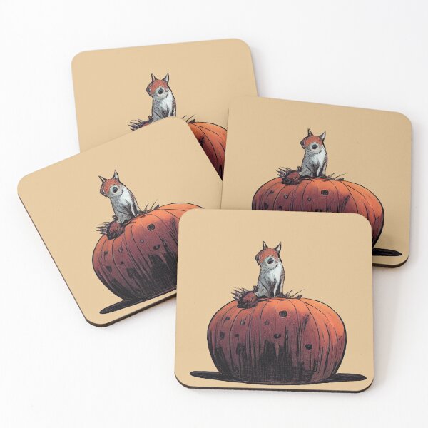 Item preview, Red squirrel on a pumpkin designed and sold by etherElric.