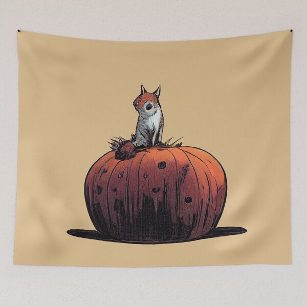 Item preview, Red squirrel on a pumpkin designed and sold by etherElric.