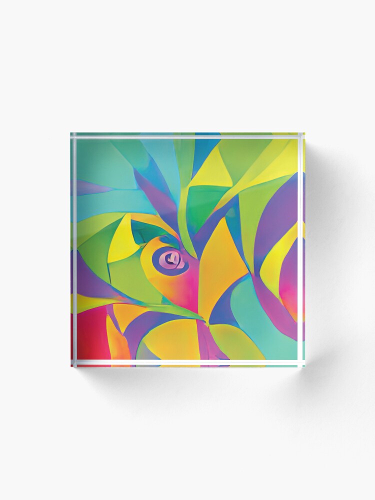 Imagen 1 de 5, Bloque acrílico con la obra Vibrant Life Abstract Digital Paintings, diseñada y vendida por ThinkFunDesign.