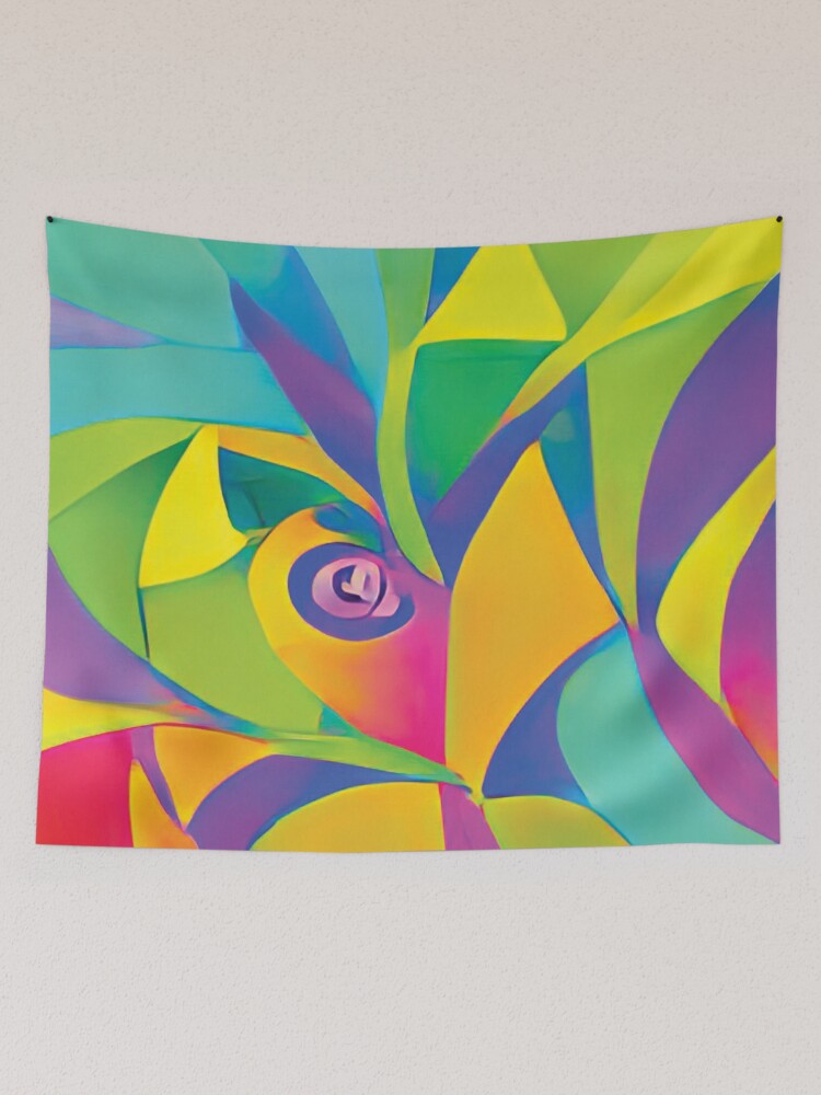 Aperçu 2 sur 3. Tentures avec l'œuvre Vibrant Life Abstract Digital Paintings créée et vendue par ThinkFunDesign.