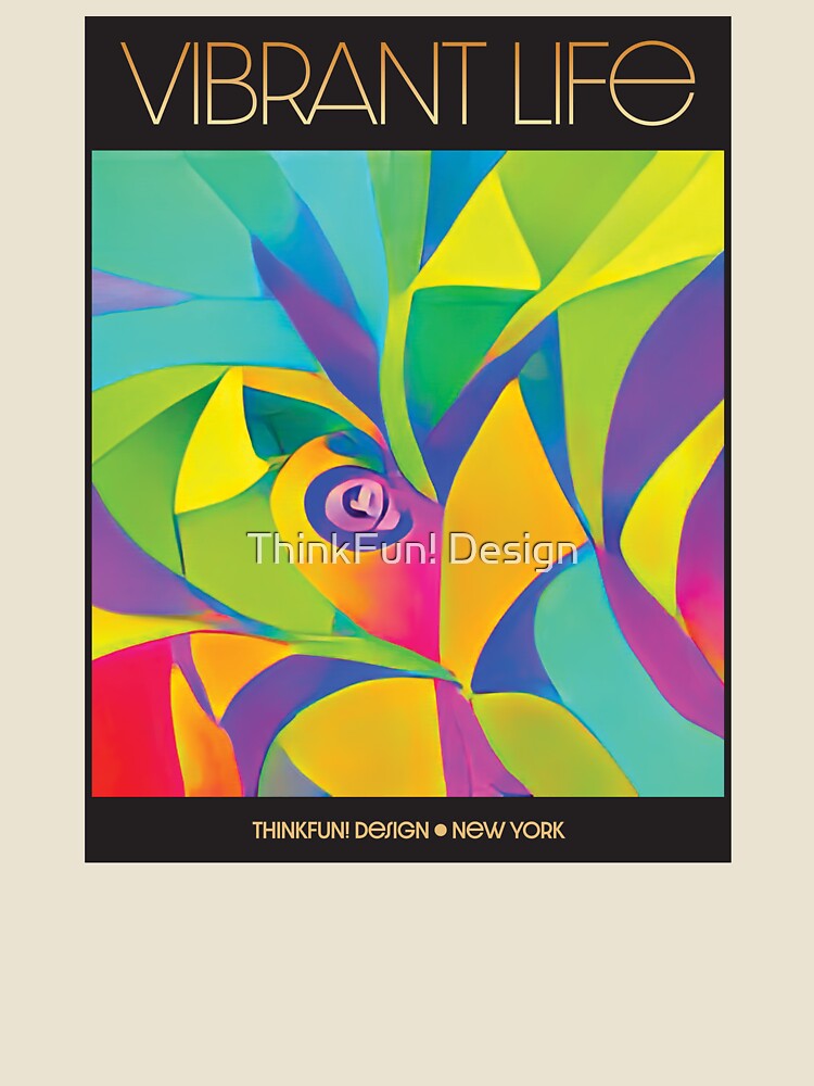 Imagen 4 de 4, Camiseta relajada con la obra Vibrant Life Abstract Digital Paintings, diseñada y vendida por ThinkFunDesign.