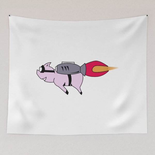 Item preview, pig on rocket designed and sold by GenmareTumber.