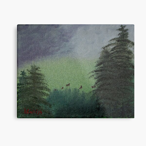 Deer in the Meadow Metal Print