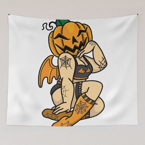 Item preview, Halloween Pumpkin Head Girl  designed and sold by KapibaraARTist.