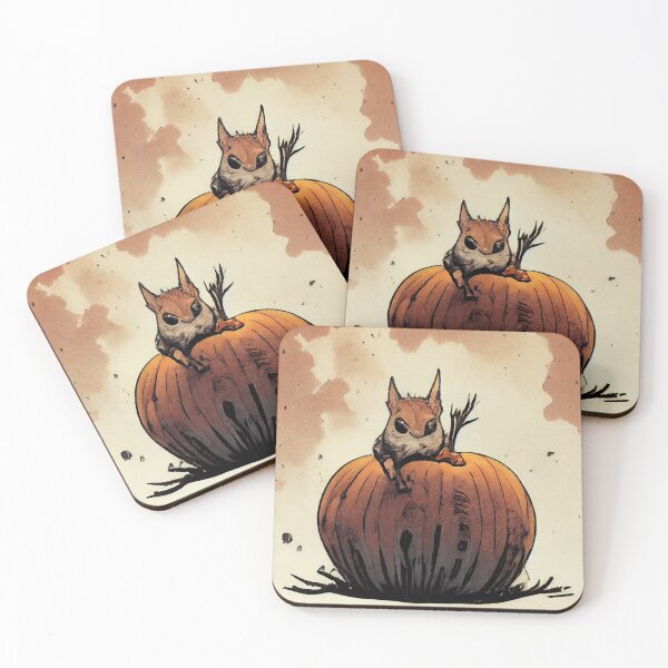 Item preview, Skittish squirrel on a pumpkin designed and sold by etherElric.