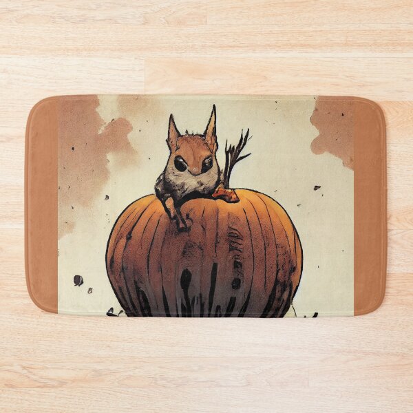 Item preview, Skittish squirrel on a pumpkin designed and sold by etherElric.