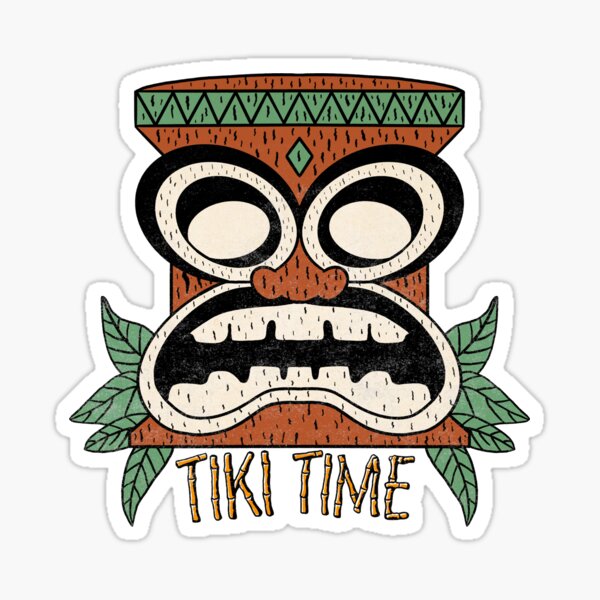 Item preview, Tiki Time Sticker designed and sold by AustinJamezArt.