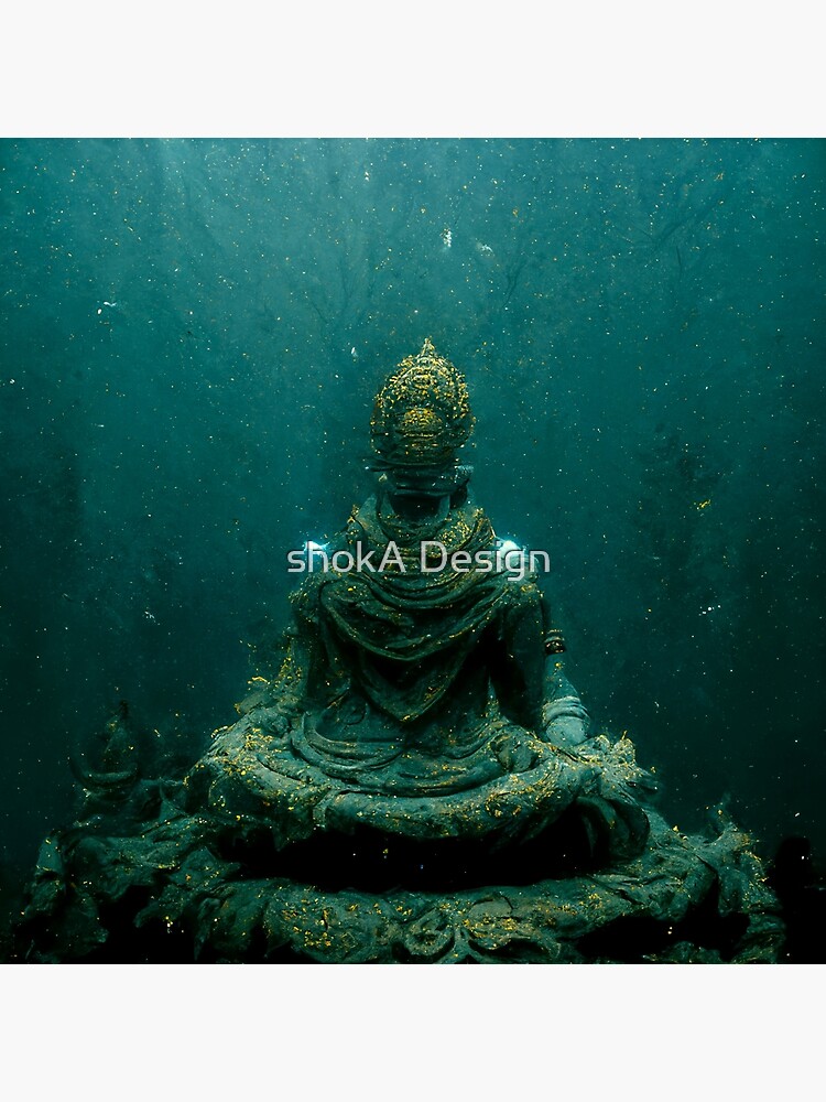 "The Sacred Buddhist Statue Under the Sea" Poster for Sale by