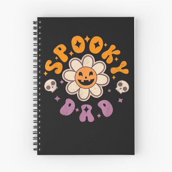 Item preview, Mens Spooky Dad Retro Groovy Smile Face Flower Skull Halloween designed and sold by NaomiTankersly.