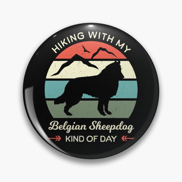 Item preview, Belgian Sheepdog Hiking With My Dog Kind of Day | Vintage Sunset Hiking Design for Belgian Sheepdog Lovers designed and sold by arlutai.