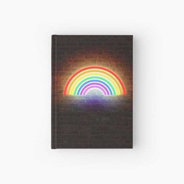 Rainbow Neon Sign Hardcover Journal