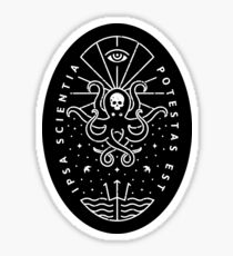 Pegatina brillante Conocimiento - Blanco / Calavera