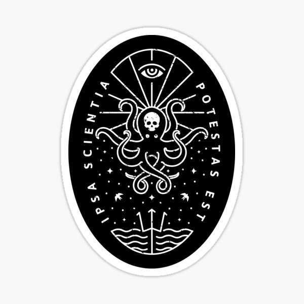 Knowledge - White/Skull Sticker